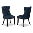 Pemberly Row Navy Blue Faux Leather Parson Dining Chairs (Set of 2)