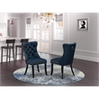 Pemberly Row Navy Blue Faux Leather Parson Dining Chairs (Set of 2)