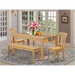 Pemberly Row 5-Piece Wood Dining Set with Benches in Oak Finish