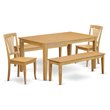 Pemberly Row 5-Piece Wood Dining Set with Benches in Oak Finish