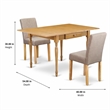 Pemberly Row 3-Piece Wood Dinette Set with Drop Leaves in Oak