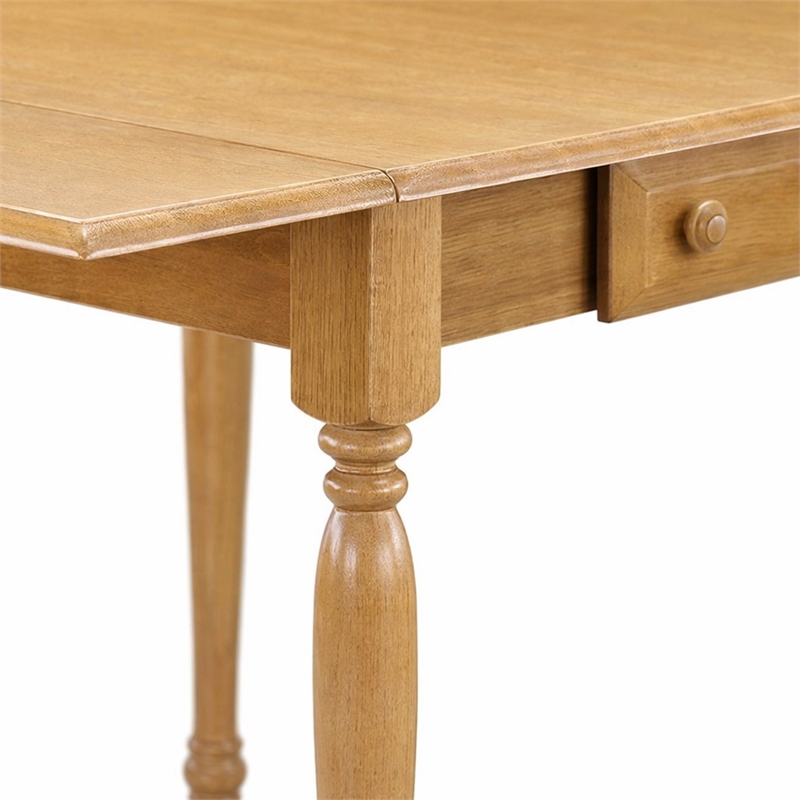 Pemberly Row 3-Piece Wood Dinette Set with Drop Leaves in Oak