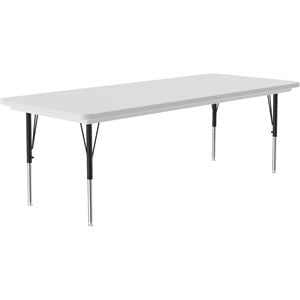 Pemberly Row 30&quotW x 96&quotD Blow-Molded Resin Activity Table Gray Granite