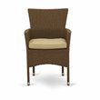 Pemberly Row Patio Dining Chairs in Brown Wicker with Metal Frame (Set of 2)