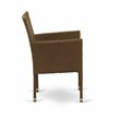 Pemberly Row Patio Dining Chairs in Brown Wicker with Metal Frame (Set of 2)