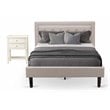 Pemberly Row 2-Piece Fannin King Bedroom Set in Mist Beige Fabric