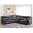 Pemberly Row 6-Seater Electric Recliner Faux Leather Sofa in Gray