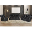 Pemberly Row 3-Piece Manual Recliner Sofa Set PU Leather in Black