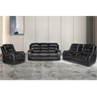 Pemberly Row 3-Piece Manual Recliner Sofa Set PU Leather in Black