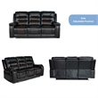 Pemberly Row 3-Piece Manual Recliner Sofa Set PU Leather in Black