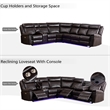 Pemberly Row 6-Seater Electric Recliner Faux Leather Sofa in Brown