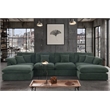 Pemberly Row U-Shaped Chenille Cloud Sectional Sofa with Ottoman in Green