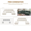 Pemberly Row U-Shaped Chenille Cloud Sectional Sofa with Ottoman in Green