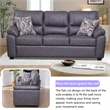 Pemberly Row 3-Piece Matte Faux Leather Living Room Sofa Set in Dark Gray