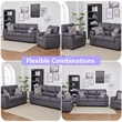 Pemberly Row 3-Piece Matte Faux Leather Living Room Sofa Set in Dark Gray