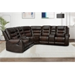 Pemberly Row 5-Seat L-Shaped Manual Reclining Faux Leather Sofa in Brown