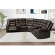 Pemberly Row 5-Seat L-Shaped Manual Reclining Faux Leather Sofa in Brown