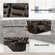 Pemberly Row 5-Seat L-Shaped Manual Reclining Faux Leather Sofa in Brown