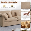 Pemberly Row U-Shaped Chenille Cloud Sectional with Ottoman in Light Camel