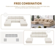 Pemberly Row U-Shaped Chenille Cloud Sectional with Ottoman in Light Camel