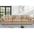 Pemberly Row U-Shaped Chenille Cloud Sectional with Ottoman in Light Camel