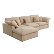 Pemberly Row U-Shaped Chenille Cloud Sectional with Ottoman in Light Camel