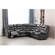 Pemberly Row 5-Seat L-Shaped Manual Reclining Faux Leather Sofa in Gray