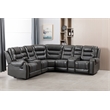 Pemberly Row 5-Seat L-Shaped Manual Reclining Faux Leather Sofa in Gray