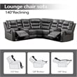 Pemberly Row 5-Seat L-Shaped Manual Reclining Faux Leather Sofa in Gray