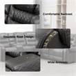 Pemberly Row 5-Seat L-Shaped Manual Reclining Faux Leather Sofa in Gray