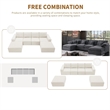 Pemberly Row U-Shaped Chenille Cloud Sectional with Ottoman in Dark Gray