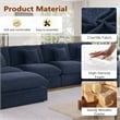 Pemberly Row U-Shaped Chenille Cloud Sectional Sofa with Ottoman in Blue
