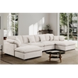 Pemberly Row U-Shaped Chenille Cloud Sectional Sofa with Ottoman in Beige