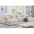 Pemberly Row U-Shaped Chenille Cloud Sectional Sofa with Ottoman in Beige