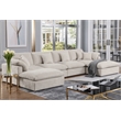 Pemberly Row U-Shaped Chenille Cloud Sectional Sofa with Ottoman in Beige