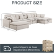 Pemberly Row U-Shaped Chenille Cloud Sectional Sofa with Ottoman in Beige
