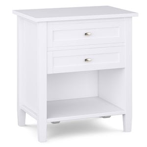 Pemberly Row Wood 24&quot Transitional Bedside Nightstand Table in White