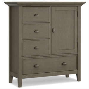 Pemberly Row Wood 39&quot Transitional Medium Cabinet in Farmhouse Gray