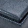 Pemberly Row Cube Storage Ottoman with Tray in Denim Blue Faux Leather
