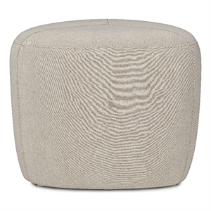 Pemberly Row 18 inch Wide Small Ottoman in Natural Linen Look Fabric