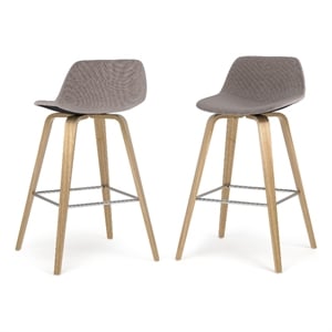 Pemberly Row 28&quot Counter Height Stool Set of 2 in Mocha Woven Fabric