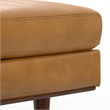 Pemberly Row 33 inch Wide Genuine Leather Accent Ottoman in Sienna