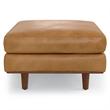 Pemberly Row 33 inch Wide Genuine Leather Accent Ottoman in Sienna