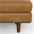 Pemberly Row 33 inch Wide Genuine Leather Accent Ottoman in Sienna