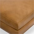 Pemberly Row 33 inch Wide Genuine Leather Accent Ottoman in Sienna
