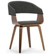 Pemberly Row Bentwood Dining Arm Chair in Charcoal Gray and Natural