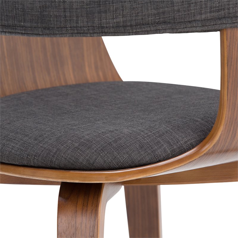 Pemberly Row Bentwood Dining Arm Chair in Charcoal Gray and Natural