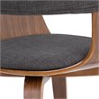Pemberly Row Bentwood Dining Arm Chair in Charcoal Gray and Natural