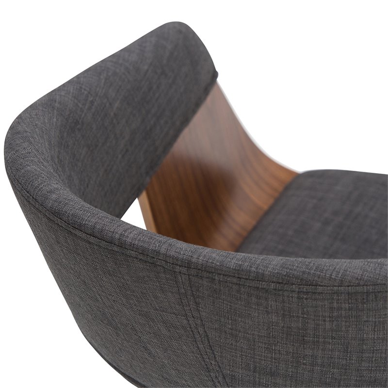 Pemberly Row Bentwood Dining Arm Chair in Charcoal Gray and Natural