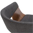 Pemberly Row Bentwood Dining Arm Chair in Charcoal Gray and Natural
